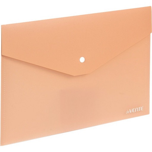 Папка-конверт на кнопке, А4, PP 350 мкм, "текстиль", прозрачная, deVENTE sigNATURE_пудрово-розовая