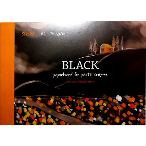 Альбом для пастели А4/760/10 л. цвет: черный, Kroyter Color, на склейке