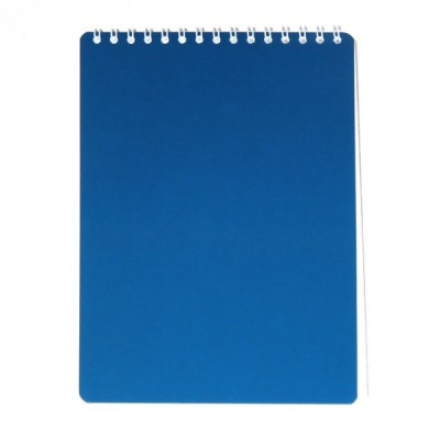 Блокнот на гребне А5, 50 л., клетка, PLANOGRAF Темно-синий, мел. картон, ламинация