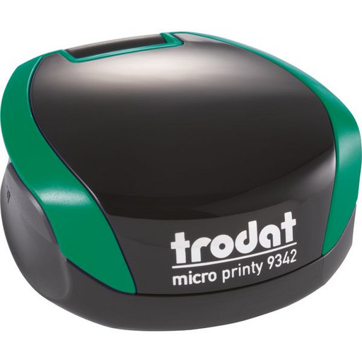 Карманная оснастка для круглой печати "Micro Printy"/"Мышка" диам. 42 мм изумруд (темно-зеленая), подушка синяя