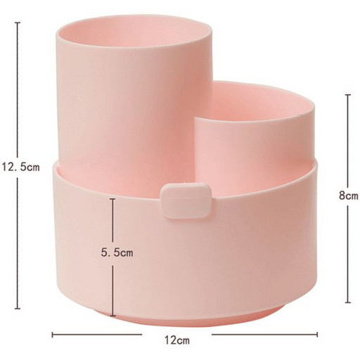 Органайзер для канцелярии deVENTE Orbit, пластиковый, вращающийся, 3 отд., розовый