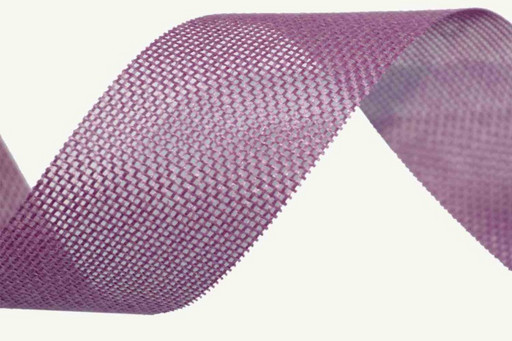 5512-40/19  Лента Лен искусственный 4 см*25 ярд фиолетовый