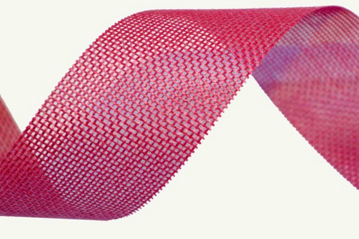 5512-40/15  Лента Лен искусственный  4 см*25 ярд светло-бордовый