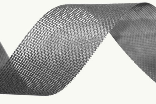 5512-40/17  Лента Лен искусственный 4 см*25 ярд серый