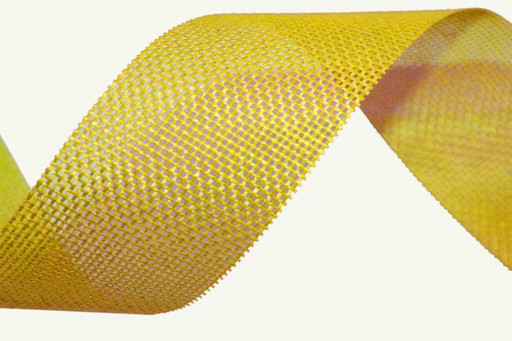 5512-40/7  Лента Лен искусственный 4 см*25 ярд лимонный