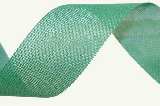 5512-40/18  Лента Лен искусственный 4 см*25 ярд светло-бирюзовый