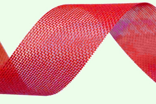 5512-40/4 Лента Лен искусственный 4 см*25 ярд ярко-бордовый 1/60