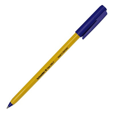 Ручка шариковая 0,8 мм синяя Schneider Tops 505 F, одноразовая, масляная основа, оранжевый корпус