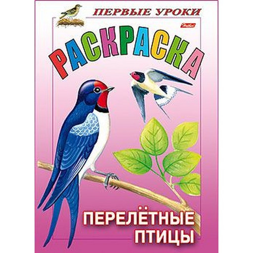 Раскраска Посмотри и раскрась. Первые уроки_Перелетные птицы Hatber, А5, 8 л., цветной блок