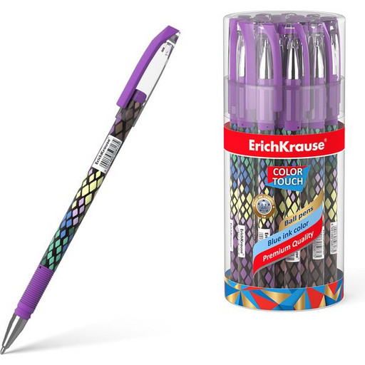 Ручка шариковая 0,7 мм синяя ErichKrause ColorTouch® Purple Python