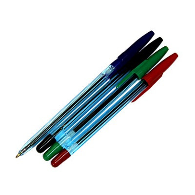 Набор ручек шариковых СТАММ, 4 цвета, 0.7 мм, тонированный корпус, детали в цвет чернил
