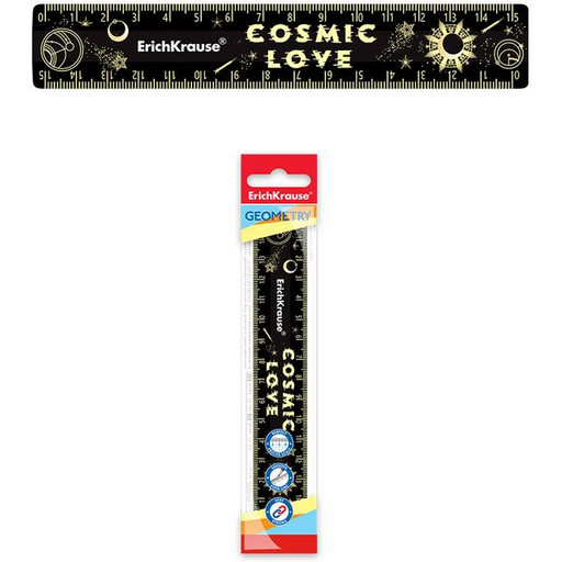 Линейка пластиковая 15 см ErichKrause ErichKrause® Magic Sky во флоупаке (stars)