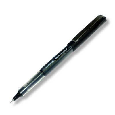 Роллер 0,5 мм черный Uni-Ball Vision Needle, игольчатый ПУ, толщина линии 0,4 мм, длина письма 1500м