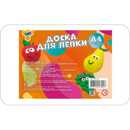 Доска для лепки А4 ПЧЕЛКА Эконом, пластик, цвет белый Доска для лепки А4 ПЧЕЛКА Эконом, пластик, цвет белый