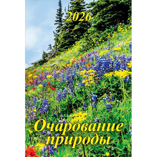 Календарь настенный перекидной 2026 г. Очарование природы: А5+, на гребне
