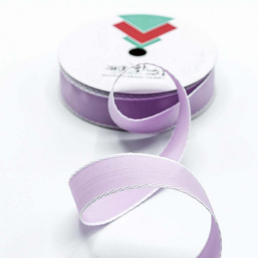 534-28/2 Лента декоративная с каймой (полиэстер) 2,8 см*25 ярдов сиреневый 1/8 1/192