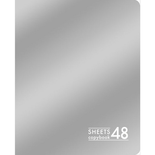 Тетрадь 48 л., клетка, Listoff Чистое серебро, мел. картон, метал. пантон, с/углы