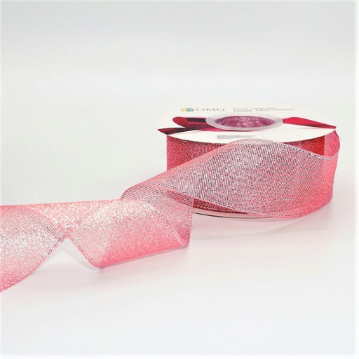 557-38/109 Лента парча с блеском 3,8 см*25 ярдов персиковый 1/6 1/108