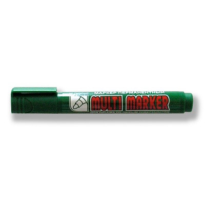 Маркер перманентный, зеленый, 3.0 мм, пулевидный, CROWN Multi marker