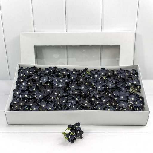 420052/8 Декоративный цветок-мыло "Гортензия" (40 штук в упаковке) 3,5 см сине-черный 1/20