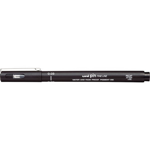 Линер черный Uni Pin Fine Line 003, линия 0,15 мм, длина письма 2000 м