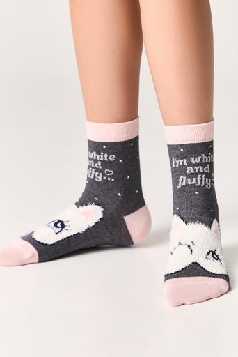 Conte-kids TIP-TOP Хлопковые носки с пушистым рисунком "Котик"