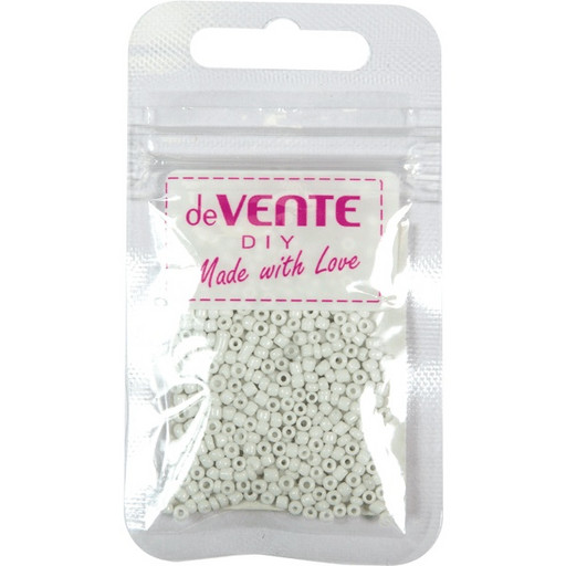 Бисер круглый, 2 мм* 10 г, белый, матовый, непрозрачный, в п/п deVENTE Opaque