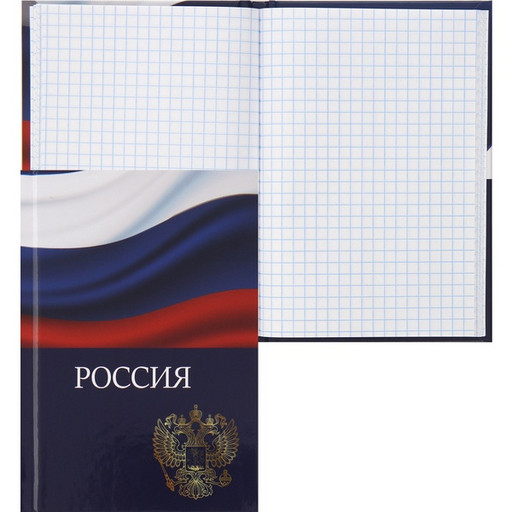 Блокнот в твердом переплете А6, 48 л., клетка, KLERK Россия, лам. глянцевая