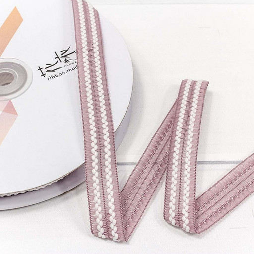 544-15/34 Лента декоративная с бахромой (полиэстер) 1,5 см*25 ярд сиреневый 1/8 1/192