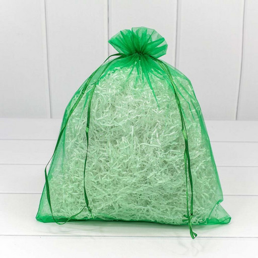 000801-13C Мешочки из органзы 26*32 см однотонные зелёный 1/100 1/2000