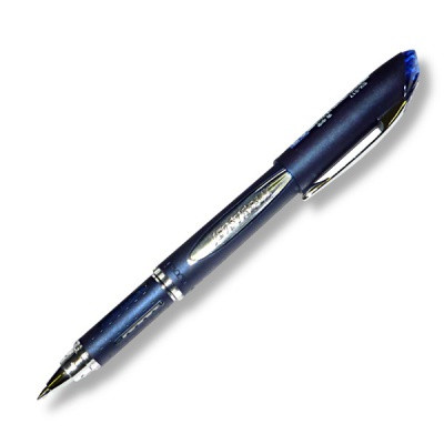 Ручка шариковая 0,7 мм синяя Uni Jetstream SX-217 подпружинный ПУ, прорезинен.корпус, металлик синий