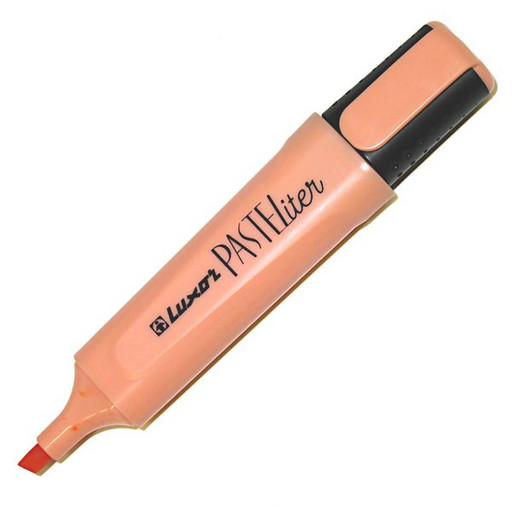 Текстовыделитель Luxor Pasteliter, светло-оранжевый, 1,0-5,0 мм, клиновидный ПУ, плоский корпус