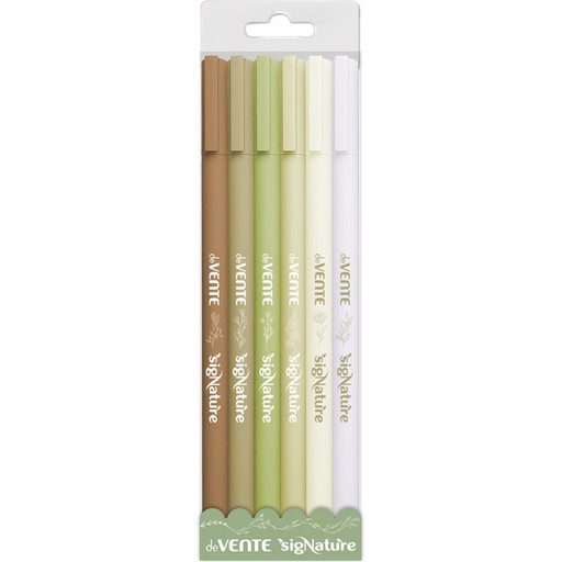 Ручки шариковые, набор 6 шт./6 цв., Ø 0.5 мм, круглый корпус с покрытием Soft Touch, deVENTE sigNATURE