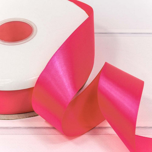 556-38/159 Лента атласная (полиэстер) 3,8 см*100 ярдов ярко-розовый 1/9 1/36