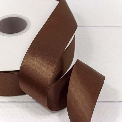 556-38/870 Лента атласная полиэстер 3,8 см 100 ярдов коричневый 1/9 1/36