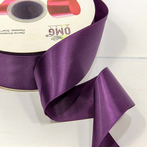 556-50/473 Лента атласная (полиэстер) 5 см*100 ярдов тёмно-пурпурный 1/7 1/28