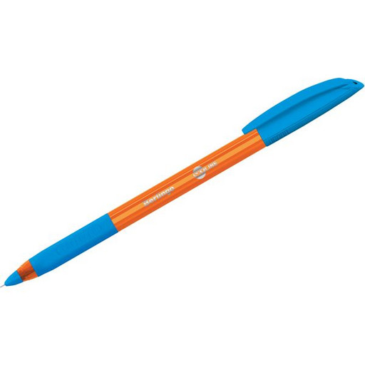 Ручка шариковая 0.7 мм, светло-синяя, Berlingo Skyline игольчатый ПУ, с грипом*