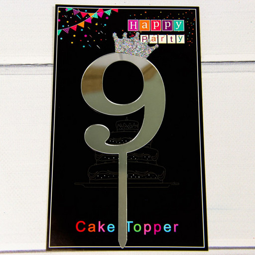 20019/9 Топпер "Цифра 9" 18*6см Серебряный 1/20 1/500