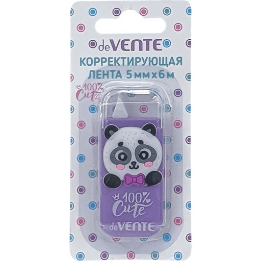 Лента корректирующая 5 мм* 6 м, фронт. аппликатор, колпачок, deVENTE 100% Cute_Panda