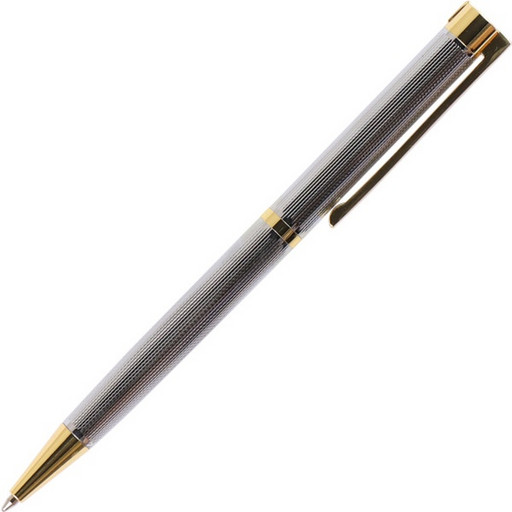Ручка шариковая подарочная FIORENZO, поворотный м-м, цв. корпуса серебро/золото, 1.0 мм, синяя