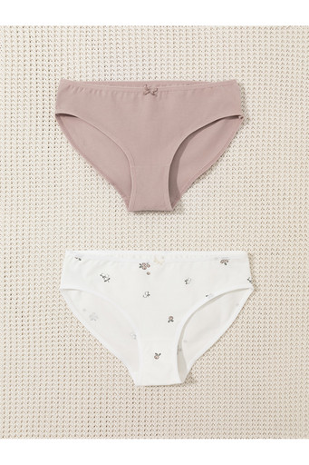 Набор трусы/ уп кофейный, сахар, голубика и цветы