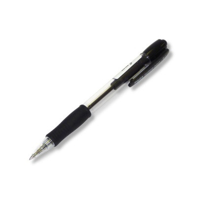 Ручка шариковая автомат., черная, 0.7 мм, эрг. грип, прозр. корп., PILOT SuperGrip