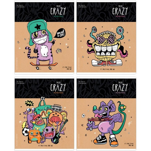 Тетрадь 48л А5 клетка ArtSpace Рисунки.Crazy monsters