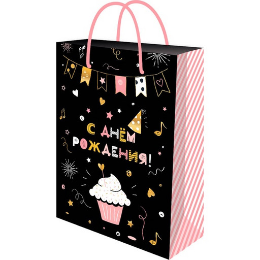 Пакет подарочный, 22*31*10 см, мел. бумага 128 г/м², глянц., Optima Кексик