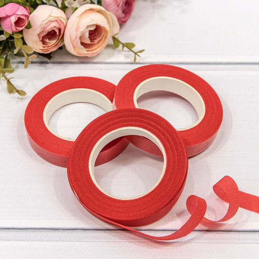 2603/5 Тейп-лента для цветов 1,2см*25ярд Красный 1/12 1/360