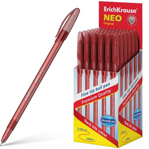 Ручка шариковая 0,7 мм красная ErichKrause Neo® Original Ultra Glide, матовый корпус