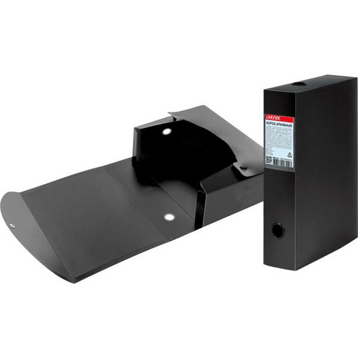 Короб архивный на кнопке, А4+, 800 мкм, "песок", 70 мм/650 л., черный, deVENTE