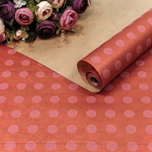 1403/44 Бумага Крафт 0,72*10м Верже 40г "Круги на розовом" 1/22