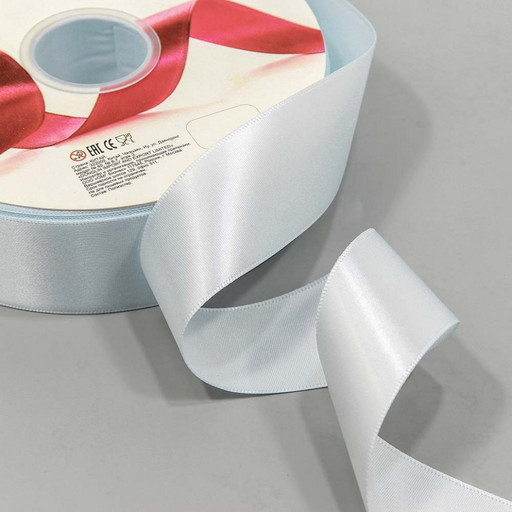 556-38/303 Лента Атласная Полиэстер класс А 3,8см*100ярд Бледно-голубой 1/9 1/36