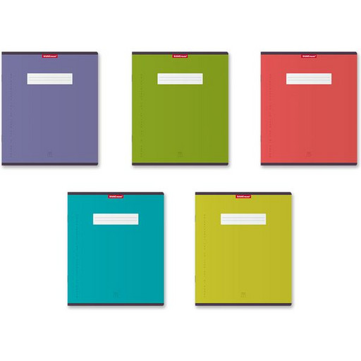 Тетрадь 96 л., клетка, ErichKrause Unicolor Bright, мел. картон, с/углы, ассорти 5 дизайнов
